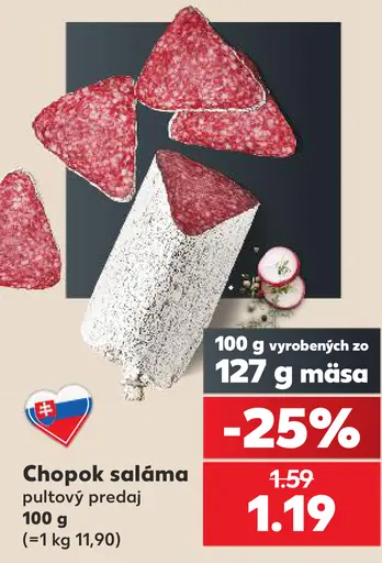 Chopok saláma pultový predaj