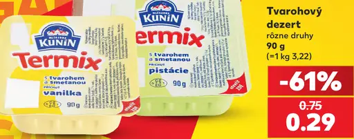Kunín Termix tvarohový dezert – vanilka, pistácie a čokoláda