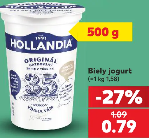 Hollandia Gazdovský biely jogurt