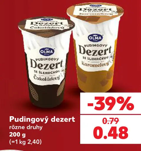 Olma pudingový dezert rôzne druhy