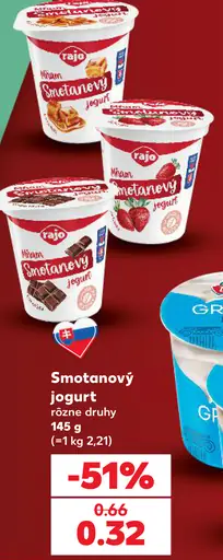 Rajo Mňam smotanový jogurt rôzne druhy