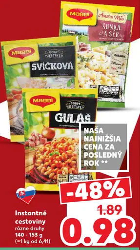 Maggi Instantné cestoviny rôzne druhy