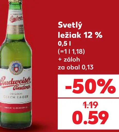 Budweiser Budvar svetlý ležiak plechovka