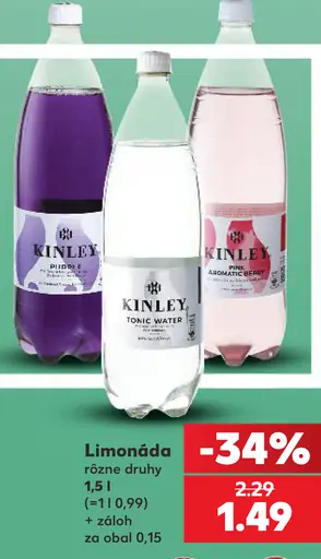 Kinley limonáda rôzne druhy