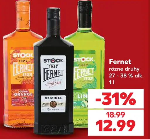 Stock Fernet, rôzne druhy – Original, Orange a Lime