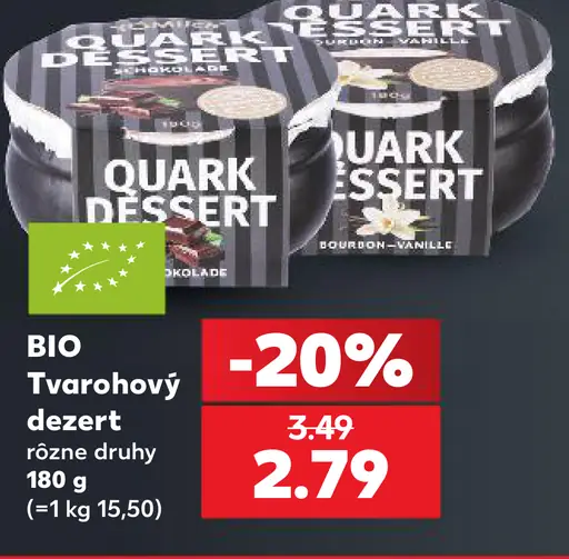 BIO tvarohový dezert, rôzne druhy