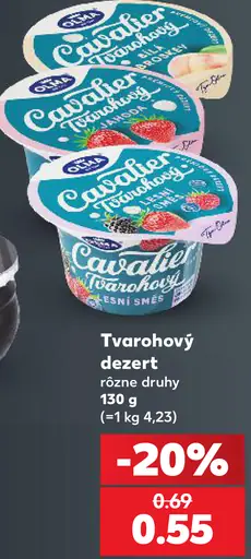 Oľa tvarohový dezert, rôzne druhy