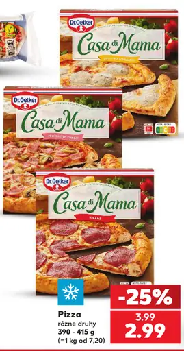 Dr. Oetker Casa di Mama pizza – Quattro Formaggi, Prosciutto Funghi a Salame