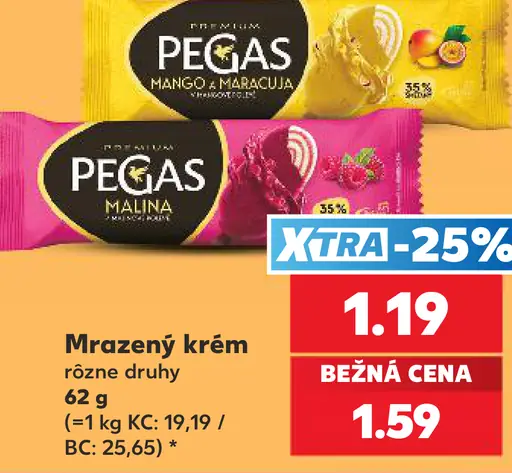 Pegas mrazený krém – mango a maracuja; malina