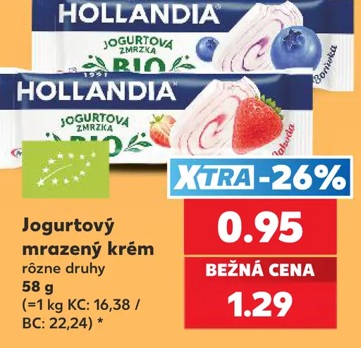 Hollandia jogurtový mrazený krém BIO – čučoriedka a jahoda