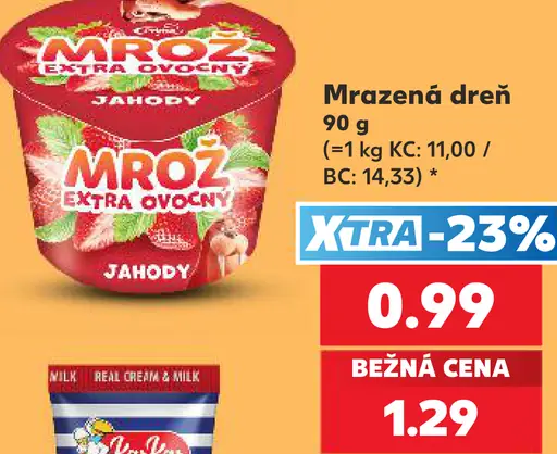 Mrož Extra ovocný mrazený dezert – jahoda