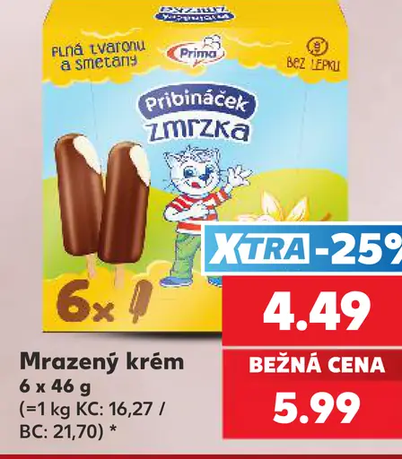 Pribináček Zmrzka mrazený krém