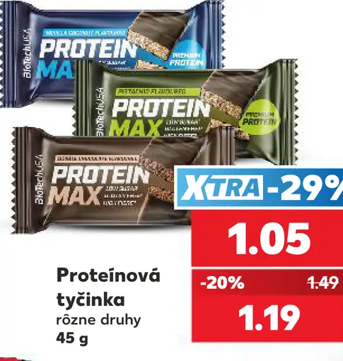 BioTechUSA Protein Max proteínová tyčinka – rôzne druhy
