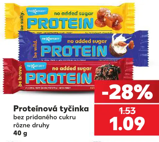 MaxSport proteín tyčinka rôzne druhy