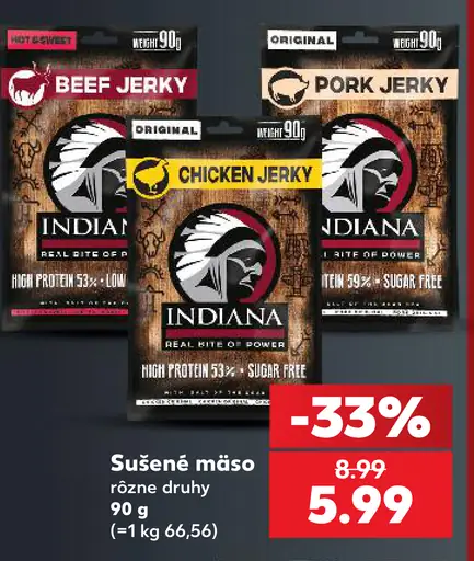 Indiana sušené mäso – Beef Jerky, Pork Jerky a Chicken Jerky