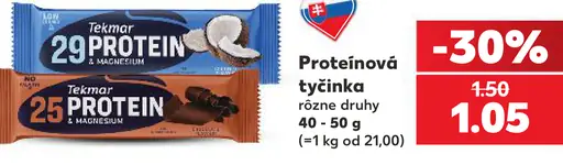 Tekmar proteínová tyčinka, rôzne druhy