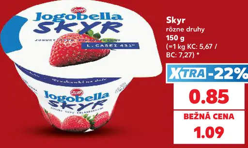 Jogobella Skyr jogurt, rôzne druhy