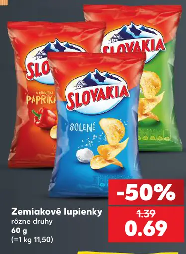 Slovakia Vrúbky zemiakové lupienky rôzne druhy