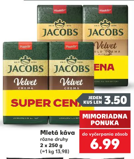 Jacobs mletá káva, rôzne druhy