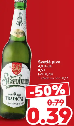 Starobrno svetlé pivo