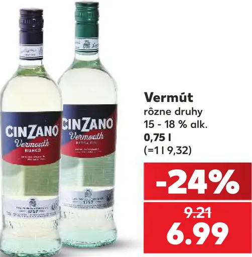 Cinzano vermút, rôzne druhy