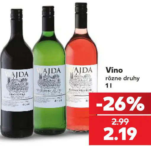 Ajda víno rôzne druhy