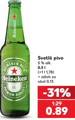 Heineken svetlé pivo plechovka