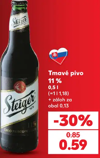 Steiger tmavé pivo plechovka