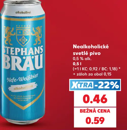 Stephans Bräu nealkoholické svetlé pivo plechovka