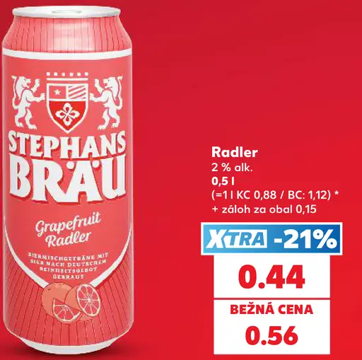 Stephans Bräu grapefruitový radler plechovka