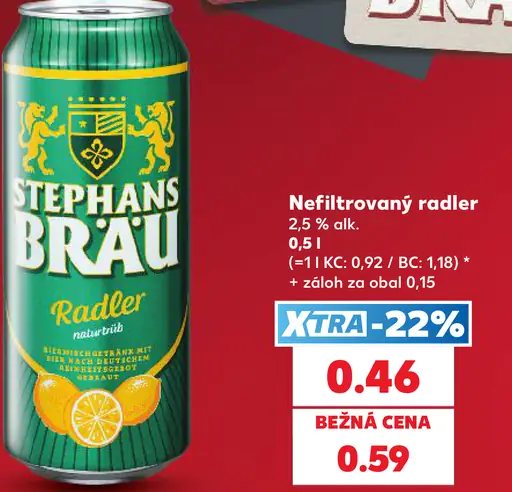 Stephans Bräu nefiltrovaný Radler plechovka