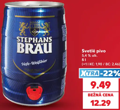 Stephans Bräu Hefe-Weisbier plechovka, svetlé pšeničné pivo 5,4 % alkoholu