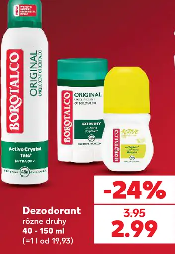 Borotalco dezodorant, rôzne druhy