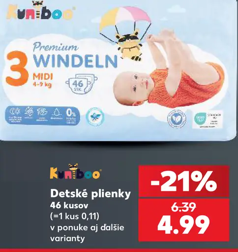 Kimbodo detské plienky Premium Windeln Midi