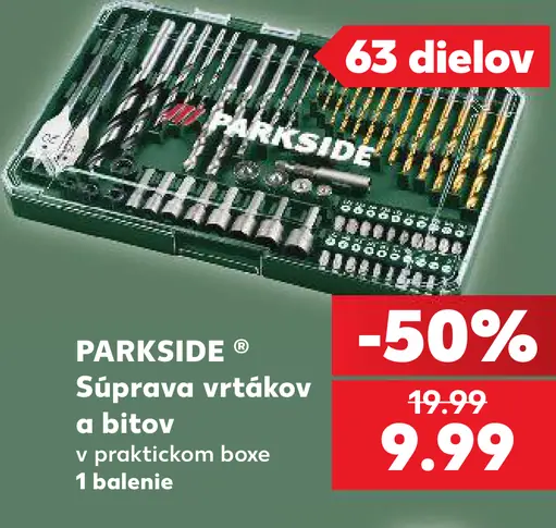 PARKSIDE Súprava vrtákov a bitov v praktickom boxe