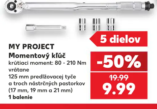 MY PROJECT Momentový kľúč s predlžovacou tyčou a nástrčnými pastorkami