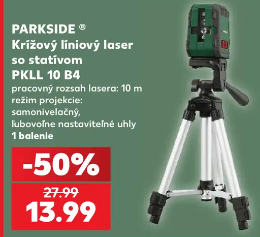 PARKSIDE Krížový líniový laser so statívom PKLL 10 D4