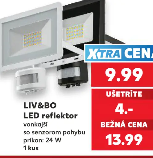 LIV&BO LED reflektor s pohybovým senzorom, 24 W