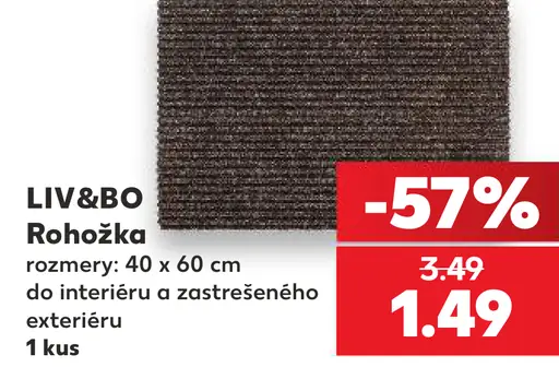 LIV&BO rohožka do interiéru a exteriéru, 40 × 60 cm