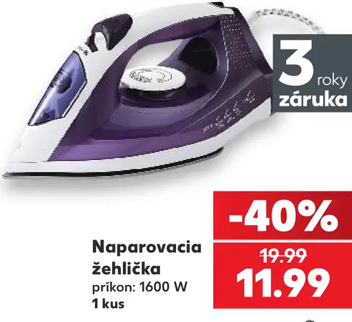 Naparovacia žehlička, príkon 1600 W