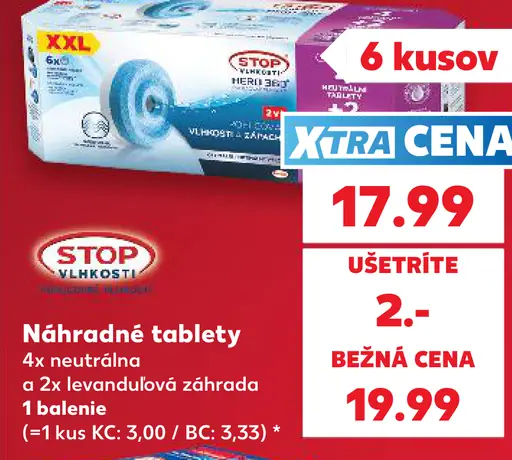 Stop vlhkosti Náhradné tablety, neutrálna a levanduľová vôňa