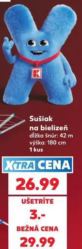 Sušiak na bielizeň, dĺžka šnúr 42 m