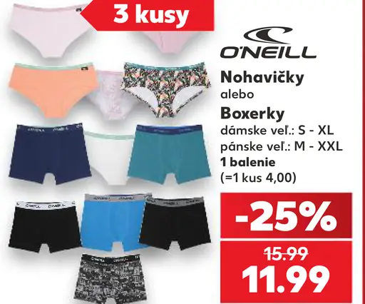 O'Neill nohavičky alebo boxerky, dámske a pánske varianty