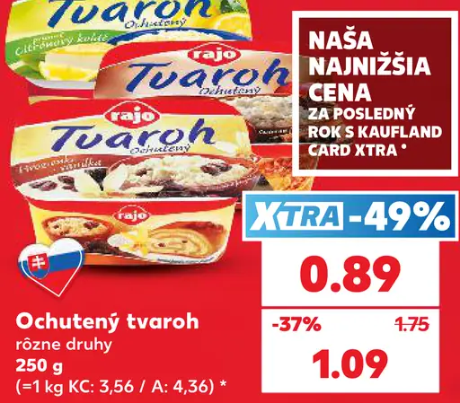 Rajo ochutený tvaroh rôzne druhy