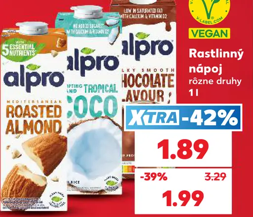 Rastlinný nápoj rôzne druhy