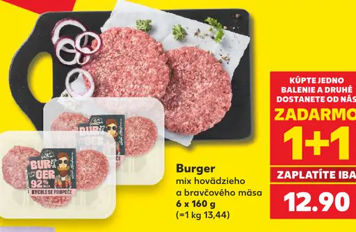 Burger mix hovädzieho a bravčového mäsa