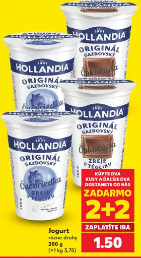 Hollandia jogurt rôzne druhy