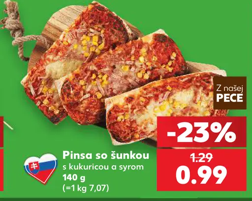Pinsa so šunkou s kukuricou a syrom