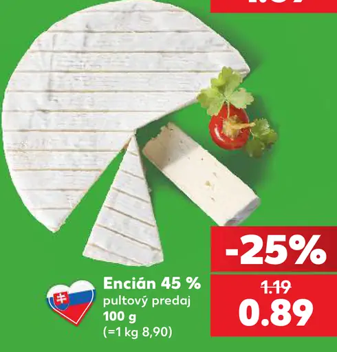 Encian 45 % syr v plátkoch