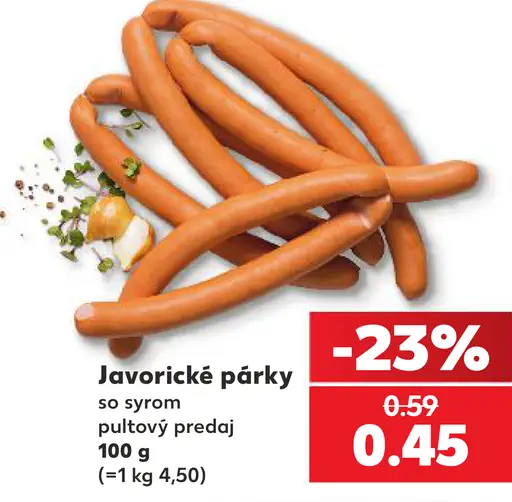 Javorické párky so syrom